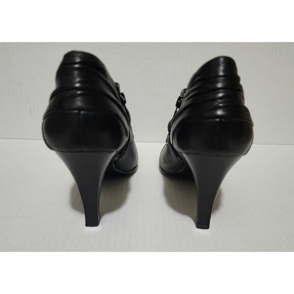 Sofft Womens Florina Leather Ankle Booties 8M Black 3.5" Heel Zipper 1056801 - Picture 5 of 9